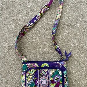 Vera Bradley Purple and Green Quilted Crossbody Bag